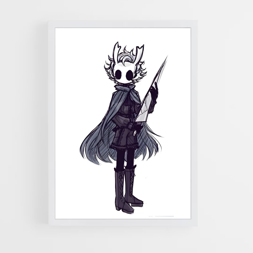 Poster La Guerrière Cornue – affiche Hollow Knight (vue 3)
